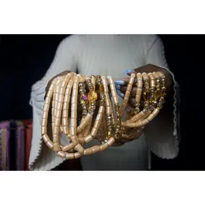 Caramel Elegance elastic string waist beads