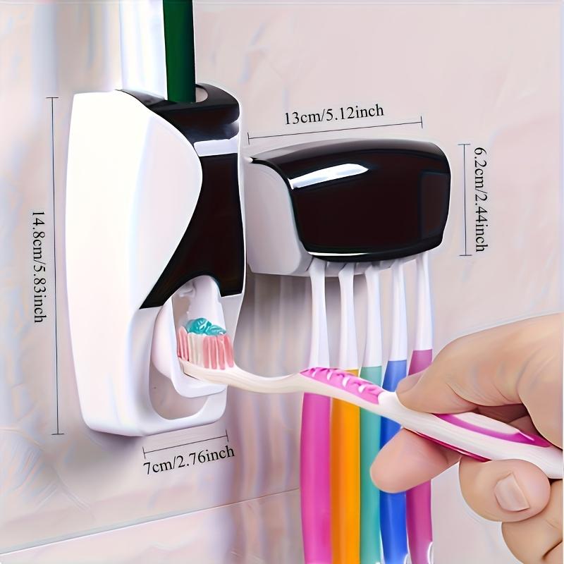 2pcs Set - Punch-Free Wall-Mounted Toothbrush Holder Set, Automatic Toothpaste Dispenser Toothpaste St