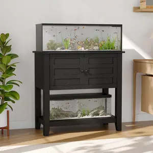 20-29 Gallon Aquarium Stand, 660LBS Heavy Duty Fish Tank Cabinet, 2 Tier Reptile Turtle Tank Stand, Entryway Console Table for Living Room