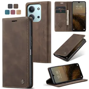 Luxury Retro Case for Xiaomi Redmi 15C 4G Multiple Card Slots Stand Function Phone Cover for Redmi 14C 4G Leather Wallet