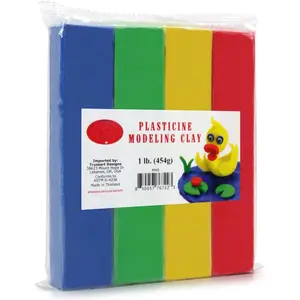 and Non-Drying Oil-Based Plasticine Modeling Clay, Primary Colors, 1 Pound, Sulfur-Free & ,  for , Beginners, and Artists,  for Arts and Crafts Projects