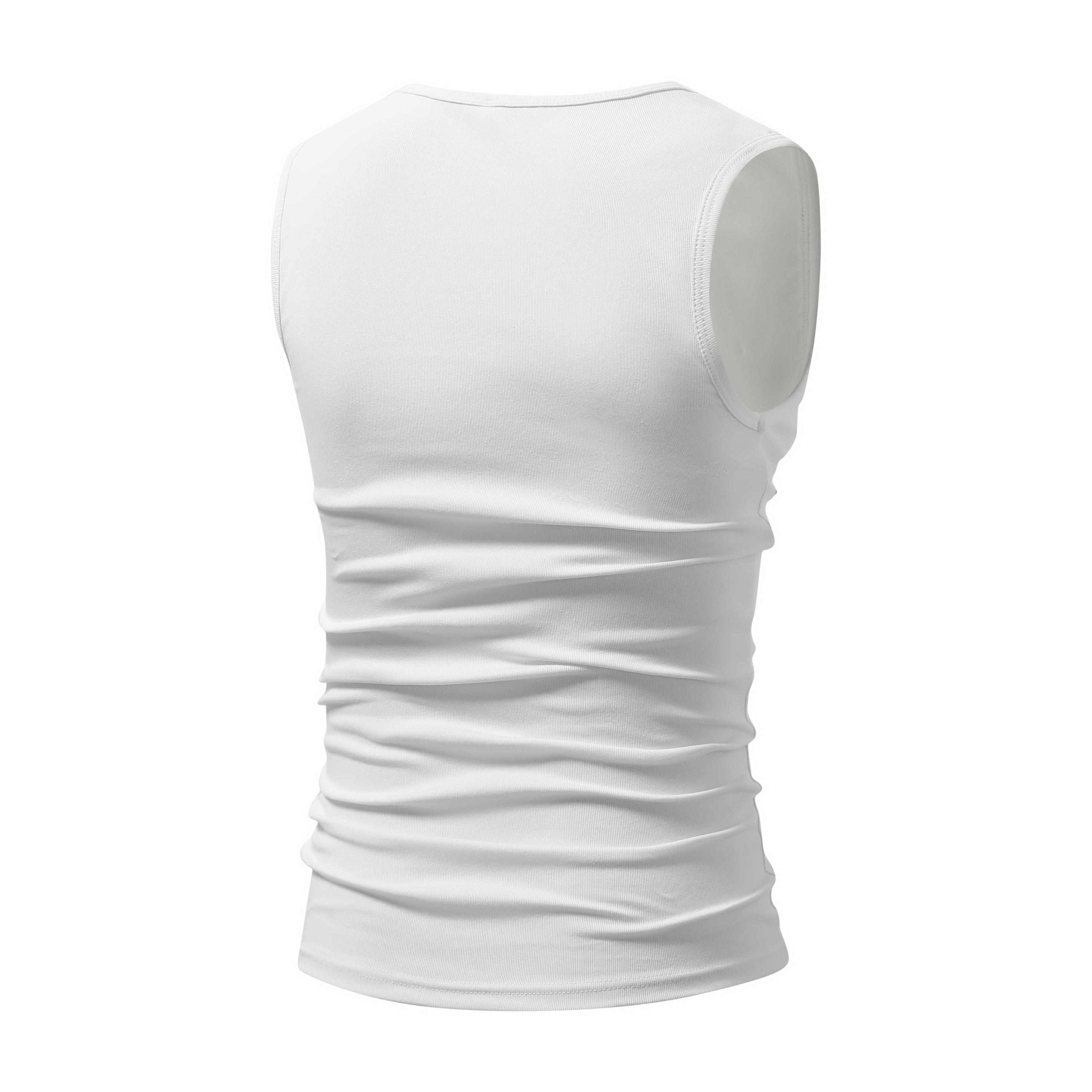 Men’s summer sleeveless sports tank top with cotton blend, high elasticity, moisture-wicking and breathable, wrinkle-resistant and comfortable