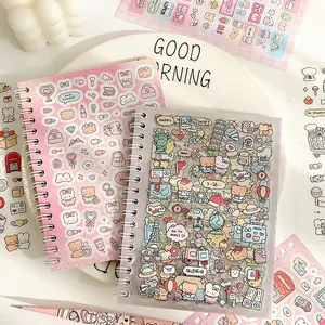 Cartoon Pattern Sticker Book, 16 Sheets Cute Cartoon Sticker Book, DIY Decorative Sticker for Scrapbooking, Journaling, Gift Wrapping, Art Stickers