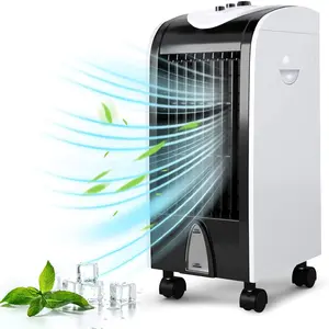 Evaporative Air Cooler, 3-in-1 Portable Cooling Fan with 3 Speeds and Time Function, Bladeless Air Cooling Machine with Fan & Humidifier for Home Office Dorms