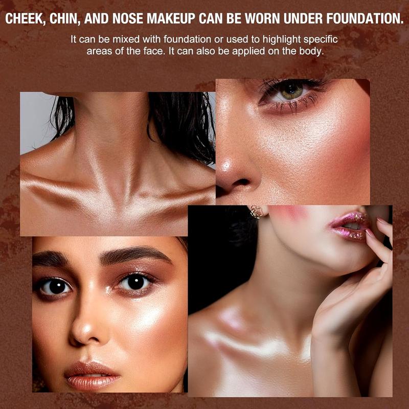 Highlighter Powder Palette 5 Color Bronzer Illuminator Baked Waterproof Long Lasting