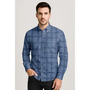 Men’s Cotton Plaid Shirt – Long Sleeve Button-Down