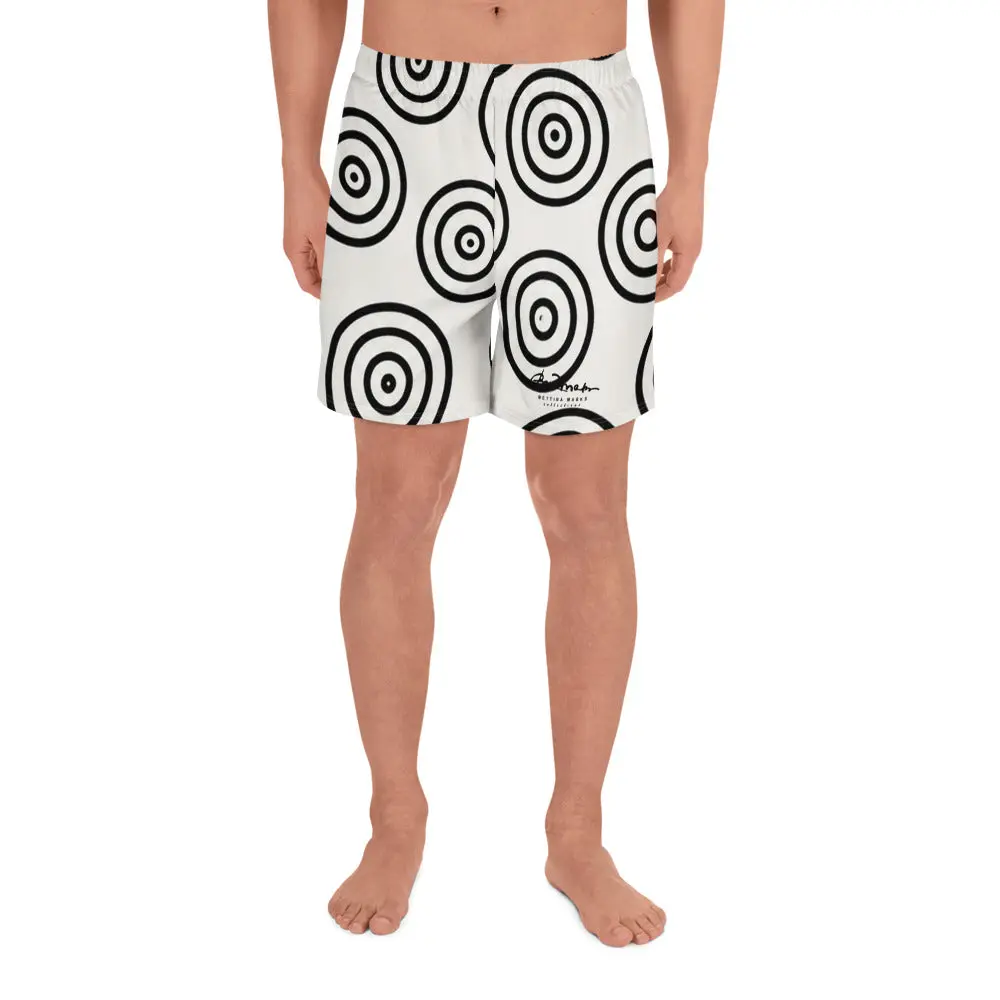 B&W Target All-Over Print Unisex Athletic Long Shorts