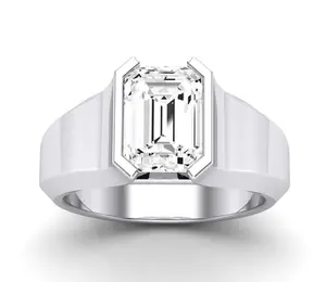 Jasmine - Emerald Moissanite Engagement Ring