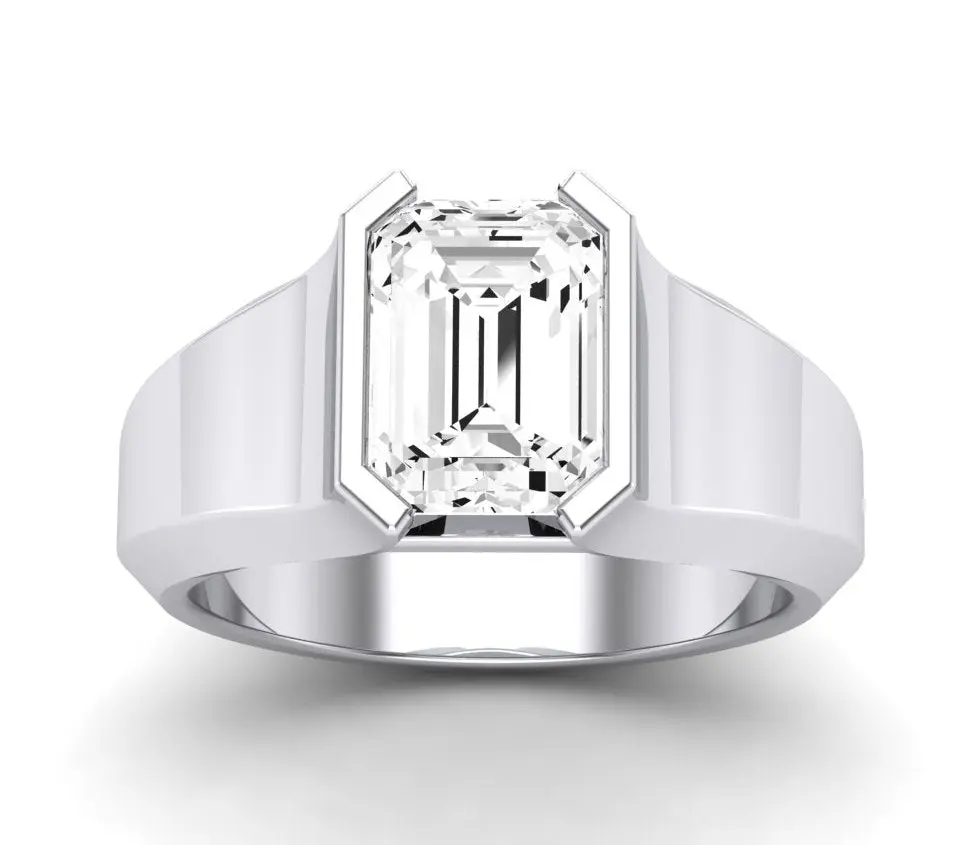 Jasmine - Emerald Moissanite Engagement Ring