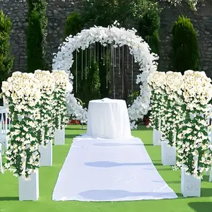 6 bunches of elegant white orchid artificial decorations  perfectly suitable for weddings, festivals, and home decor.