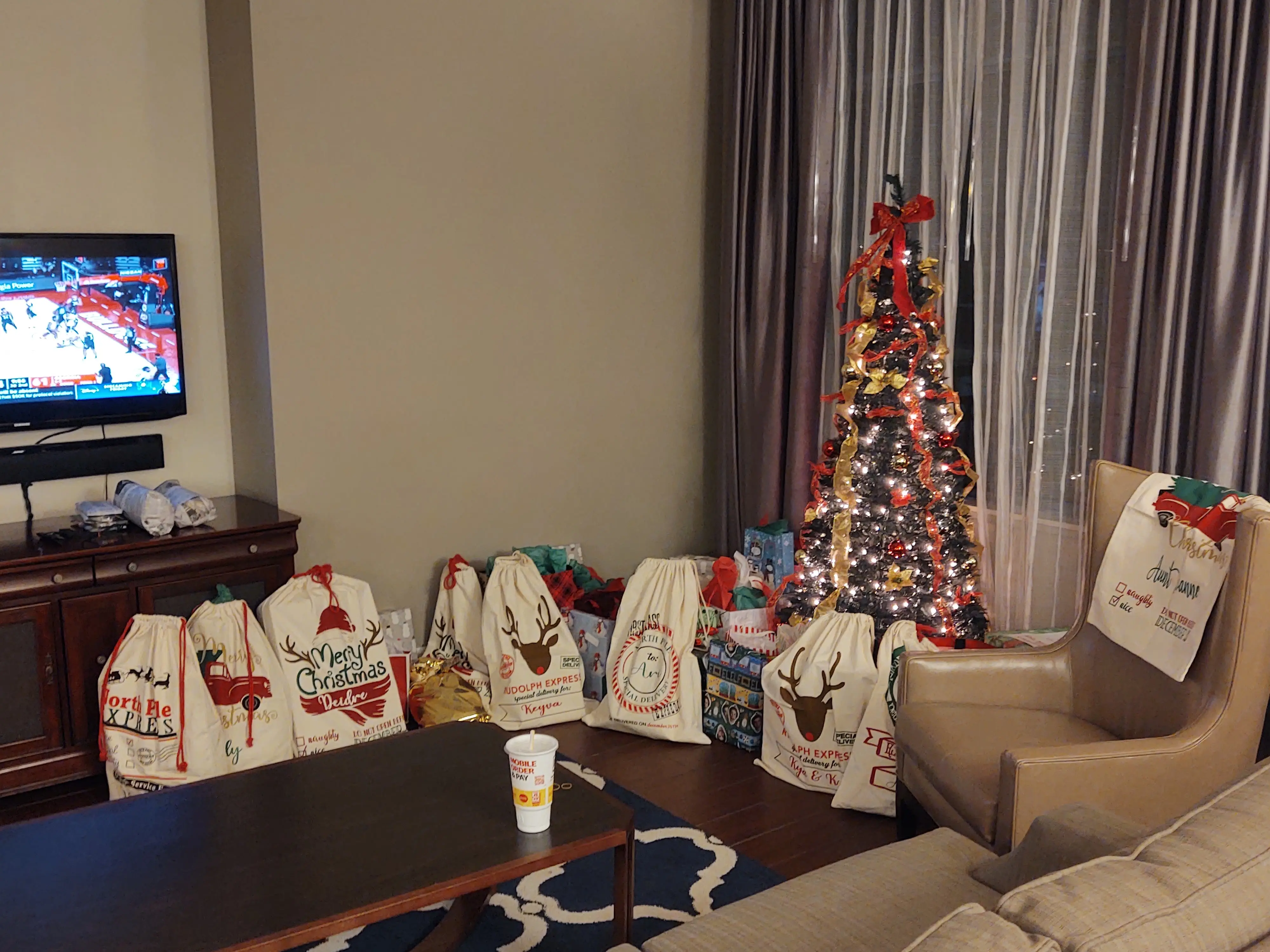 Holiday Santa Bags + Gift Bags + Holiday Bags + Personalized Bag + Christmas Bags + Christmas Gift + Oversized Gift Bag + Personalized Gift Bag + Holiday Gift Bags