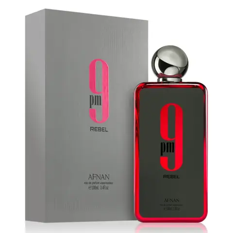 Afnan 9PM REBEL Men's Fragrance EDP - 3.4oz(100ml) Alcohol-Based Cologne, Aromatic Woody Scent with Amber Vanilla, Citrus Woods, Fruity Sweet Notes, A-Starting Fragrance, Woody Amber Scent, Cedarwood Amber