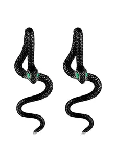 Trendy Eye Snake Earrings, Unisex Dark Punk Ear Studs, Realistic Snake Shape Design, Perfect for Streetwear & Daily Wear, Jewelry Accessory