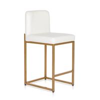 White Smooth Faux Leather + Golden Square Frame