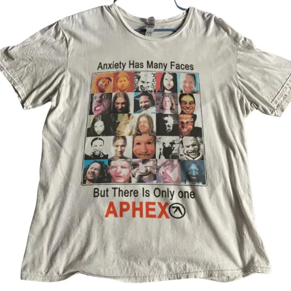 Anxiety has many faces t shirt, vintage graphic tee, mental health awareness y2k aesthetic retro shirt, relatable meme outfit