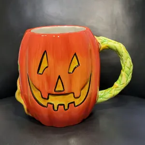 Jack-O'-Lantern Halloween Pumpkin Vintage Mug Susan Winget Oversized Ceramic Cup