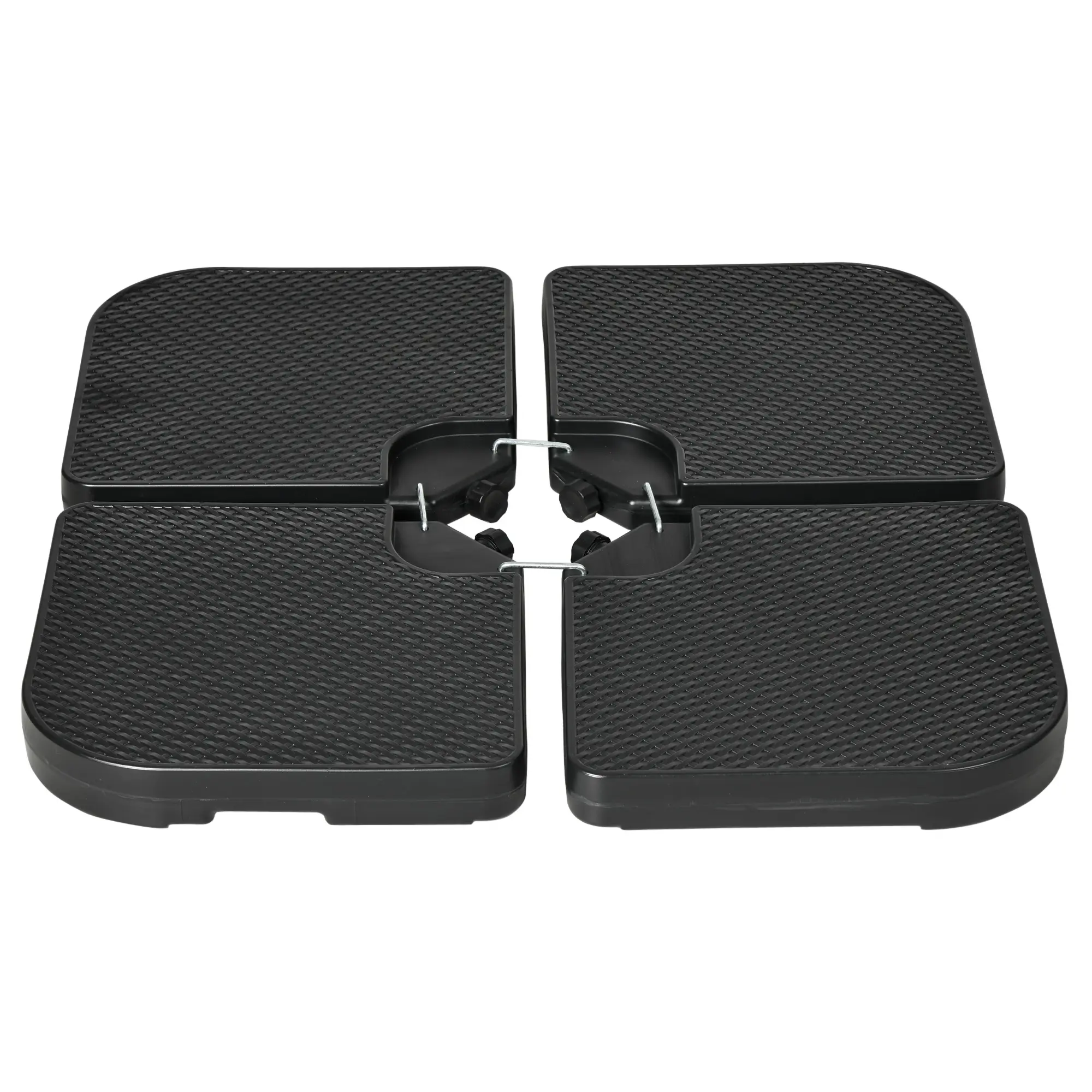 4PCs HDPE Cantilever Patio Umbrella Base Weights, 175lb Water-and-Sand-Filled Black Outdoor Umbrella Weights for Garden Furniture Parasols