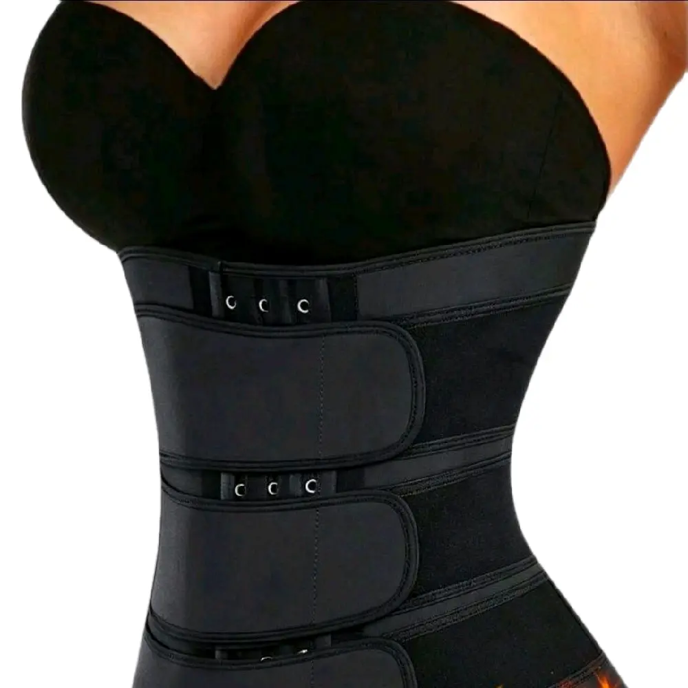 Women's Adjustable Elastic Stretch Mesh Blend Shapewear Waist Belt - Tummy Control, Plain Look, Snap Fastener