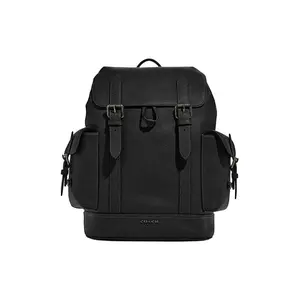 COACH Hudson 30 Leather Backpack with Flip-Top and Drawstring Closure for Men