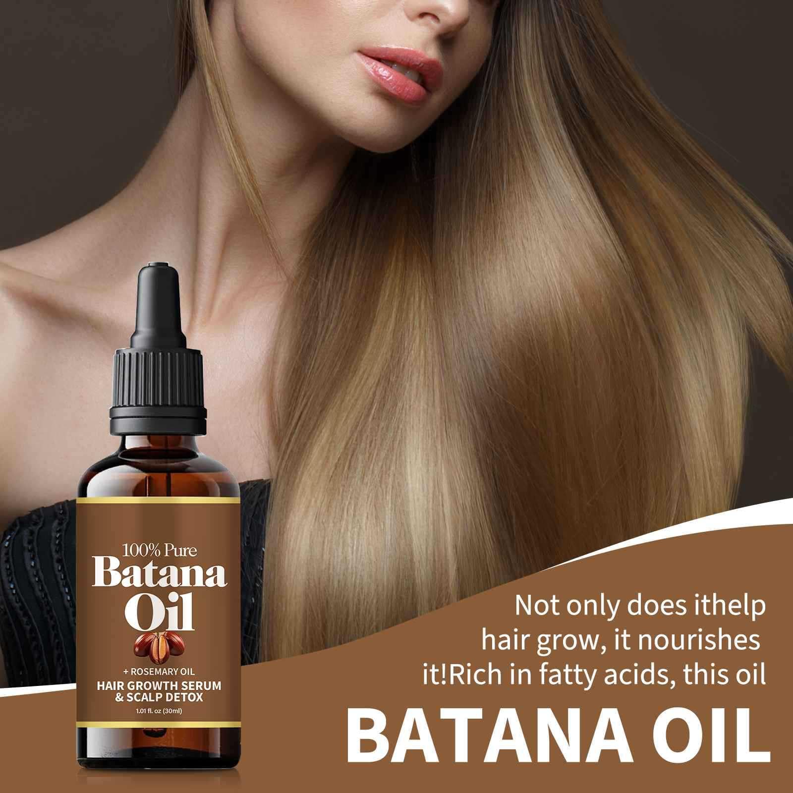 Batana Oil,Strong & Healthy Hair, Make Hair Longer Fuller Thicker, Organic Batana Oil with Rosemary,Organic Rosemary Oil Vitamin E Nourish Scalp,for All Hair Types,