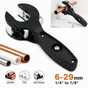Ratcheting Tubing Cutter for Copper, PVC & Soft Metal Pipes, 6-29mm Compact Plumbing Pipe Cutting Tool