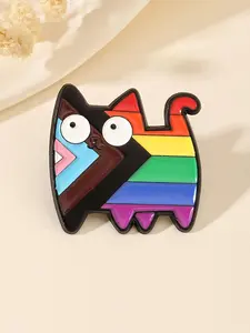 Cute Cat Design Brooch, Fashionable Alloy Animal Badge Fashion Accessory for Daily Clothing Decor, Trendy All-match & Exquisite Brooch for Birthday Gift