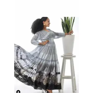 Ethiopian Eritrean Habesha Chiffon Dress