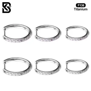 Titanium Alloy Anti-Allergy Cartilage Earrings, Diamond Hinge Nose Septum Ring, Small Thin Ear Bone Studs, Unisex Piercing Jewelry Gift