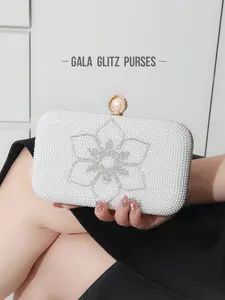 Elegant Pearl Rhinestone Handbag, Evening Party Wedding Bag, Sparkling Chain Design, Luxury Women's Clutch, Perfect for Special Occasions