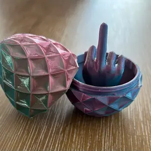 Middle Finger Surprise Egg - Colorful Design with Unique Shape and Patterns
