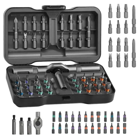 SEESE Ratchet Magetic Screwdriver Set, S2 Steel Precision Screwdriver Set - Removable Self Assembly Screwdriver Kit for Furniture Assembly and Repair - Gift for DIYer toolupgrade