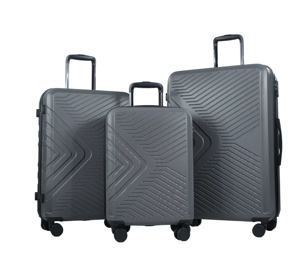Travelhouse 3 Piece Hardshell Luggage Set with TSA Lock, Lightweight Spinner Suitcases, 20" Carry On, 24" & 28" Checked Luggage, Gray