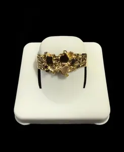 Ali Jewelers Unisex 10 Karat Gold Nugget Ring, Hazard-Free Gold Rings