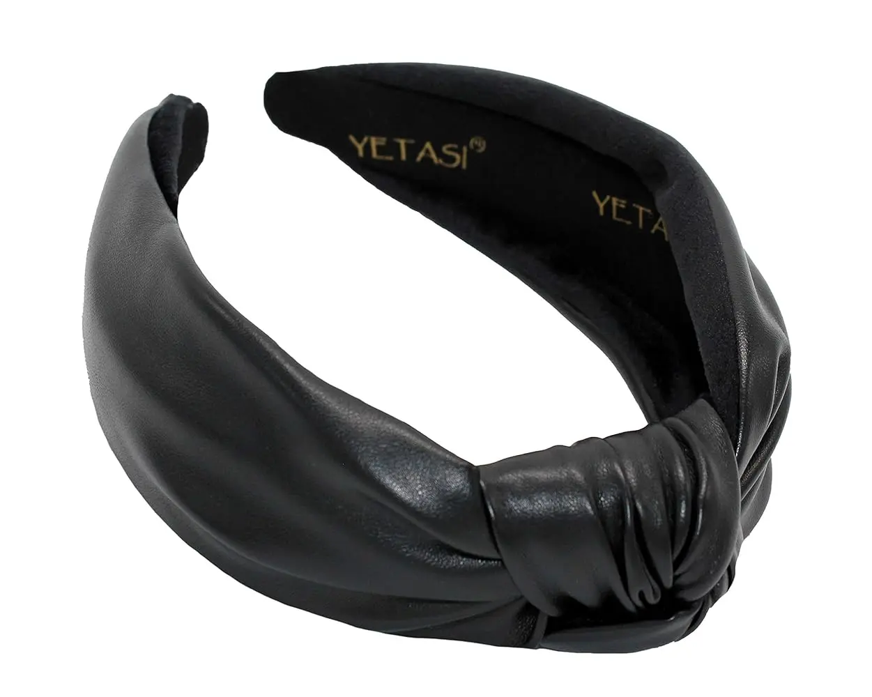 YETASI Leather Knotted Headbands for Women - Trendy Black Hair Accessory, Stylish Upgrade, Comfortable & Adjustable, Perfect for Any Outfit headband