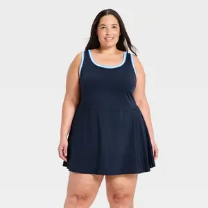 Women's Pleated Active Dress - All In Motion Navy Blue 2X