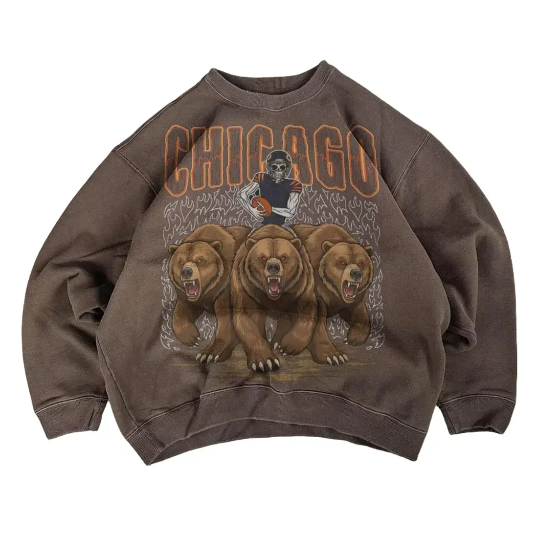 Retro Chicago Football Sweatshirt, Vintage Bears 90s Crewneck, Old School Game Day Football Sweater