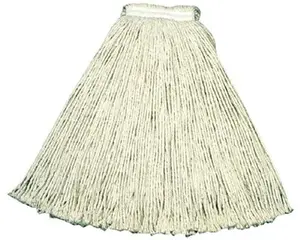 212 MAIN Cleaning Floor Mop - Rubbermaid Commercial 640-V118-00-WH White Home Care Accessory with #24 1-Inch Value-Pro Cotton Mop Head for Floor Cleaning