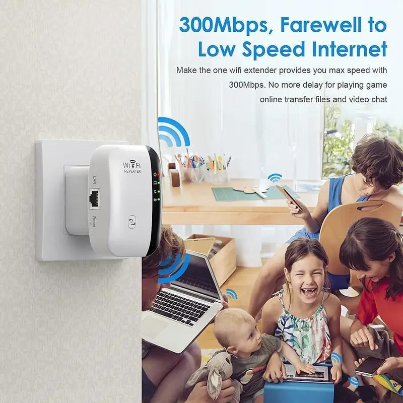 WiFi Extender Signal Booster Repeater, Covers Up To 3000sq.Ft And 28 Devices, With Ethernet Port, 1-Tap Setup, Access Point, Alexa Compatible Long Range WiFi Signal Booster
