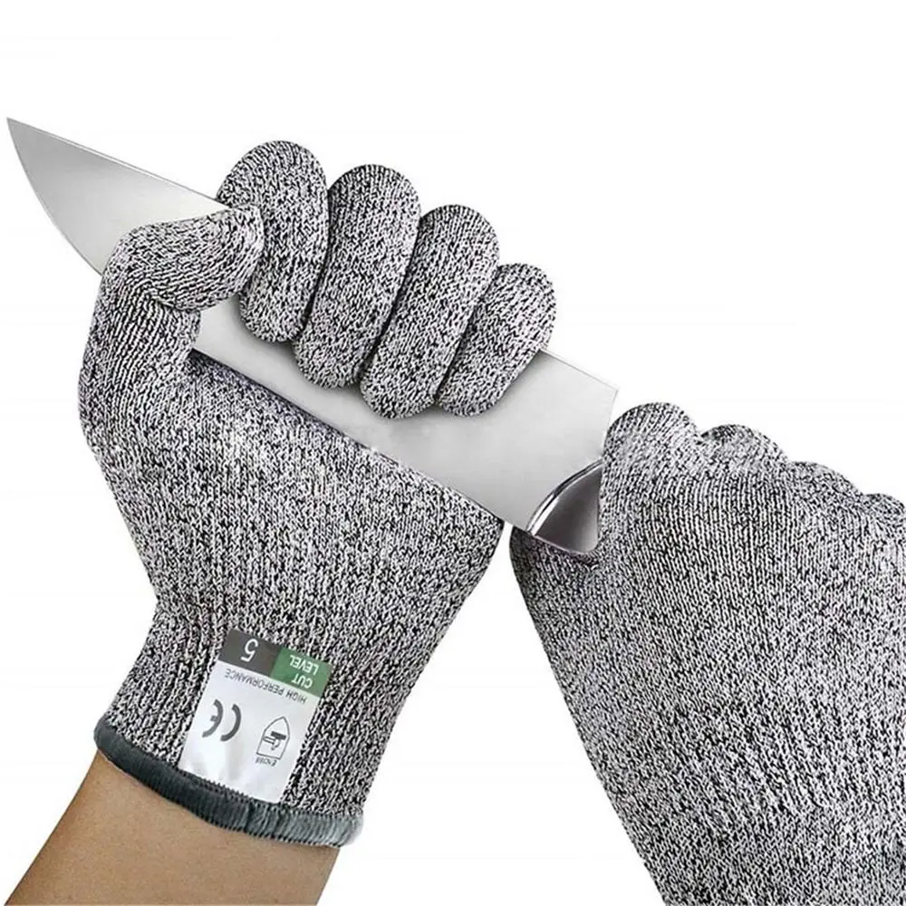 1 Pair Letter Patch Cut Resistant Gloves Protection For Kitchen, Safety Anti Cutting Gloves For Meat Cutting, Wood Carving, Mandoline Slicing