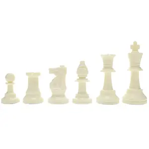 WE Games Color Bright Plastic Staunton Tournament Chess Pieces with 3.75 in. King - Half Chess Set of Chess Pieces Only, White