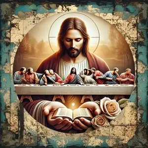 Aluminum Vintage Wall Art Round Jesus and Apostles Religious Decor Church Home Inspiration Decoration Ornaments 1pc