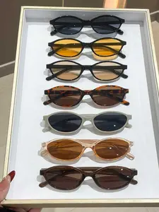 7 Pairs Fashion Classic Oval Frame Glasses, Unisex Sunglasses for Outdoor Travel, Parties, Music Festivals, Daily Wear Accessories