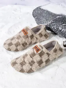 Unisex Slip-On Indoor Shoes, Comfortable Warm Cotton Slippers, Lightweight Slippers, Anti-Slip Rubber Sole House Shoes for Winter