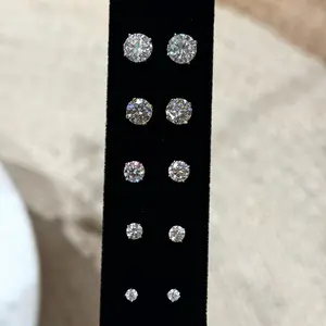 Martini Setting Solitaire Round Studs that Lay Flat