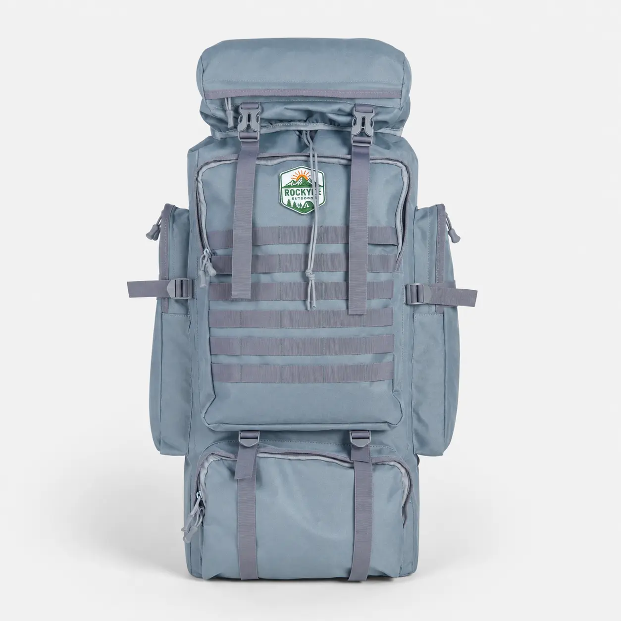 grey 65L Backpack 900D Oxford Fabric Tear-Resistant Water-Repellent Ideal for Outdoor Adventures,Hiking backpack,Long-distance travel,High-capacity backpack,Hunting Backpack