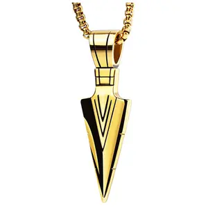 Pharaoh's Spear Arrow Titanium Steel Necklace Men's Trendsetter Domineering Clavicle Chain Personalized Pendant Hip Hop Sweater Chain Daily Fashion