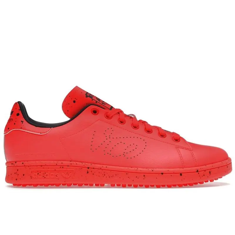 adidas Stan Smith Golf "Vice Solar Red" Men's Golf Shoes – Classic Spikeless Golf Sneakers Featuring Premium Leather Upper, Iconic Stan Smith Design, Durable Rubber Outsole, Comfortable Cushioning, and Bold Solar Red Details for On-Course Performance