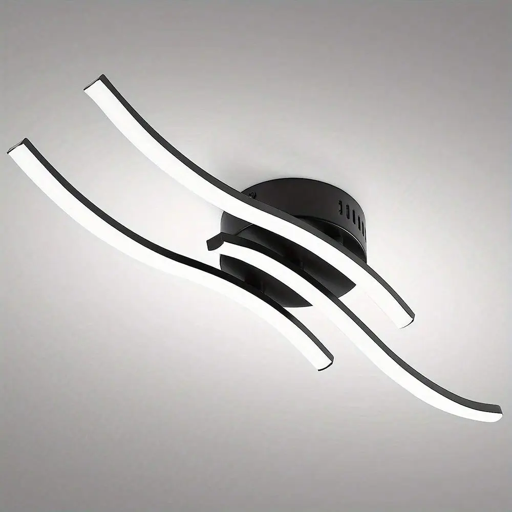 Line Wall Light, Assembled, 2/3 LED Strips, Wavy Line, Aluminum & Silicone, Light, Entryway, Hallway, Indoor Decor Lighting