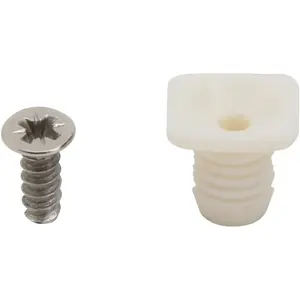 8mm Plastic Hinge Dowel Inserts with Screws, 50 Pcs
