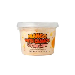 Mango Cotton Candy with Chamoy 1.25 oz - Tub of Cotton Candy Sweet Snack